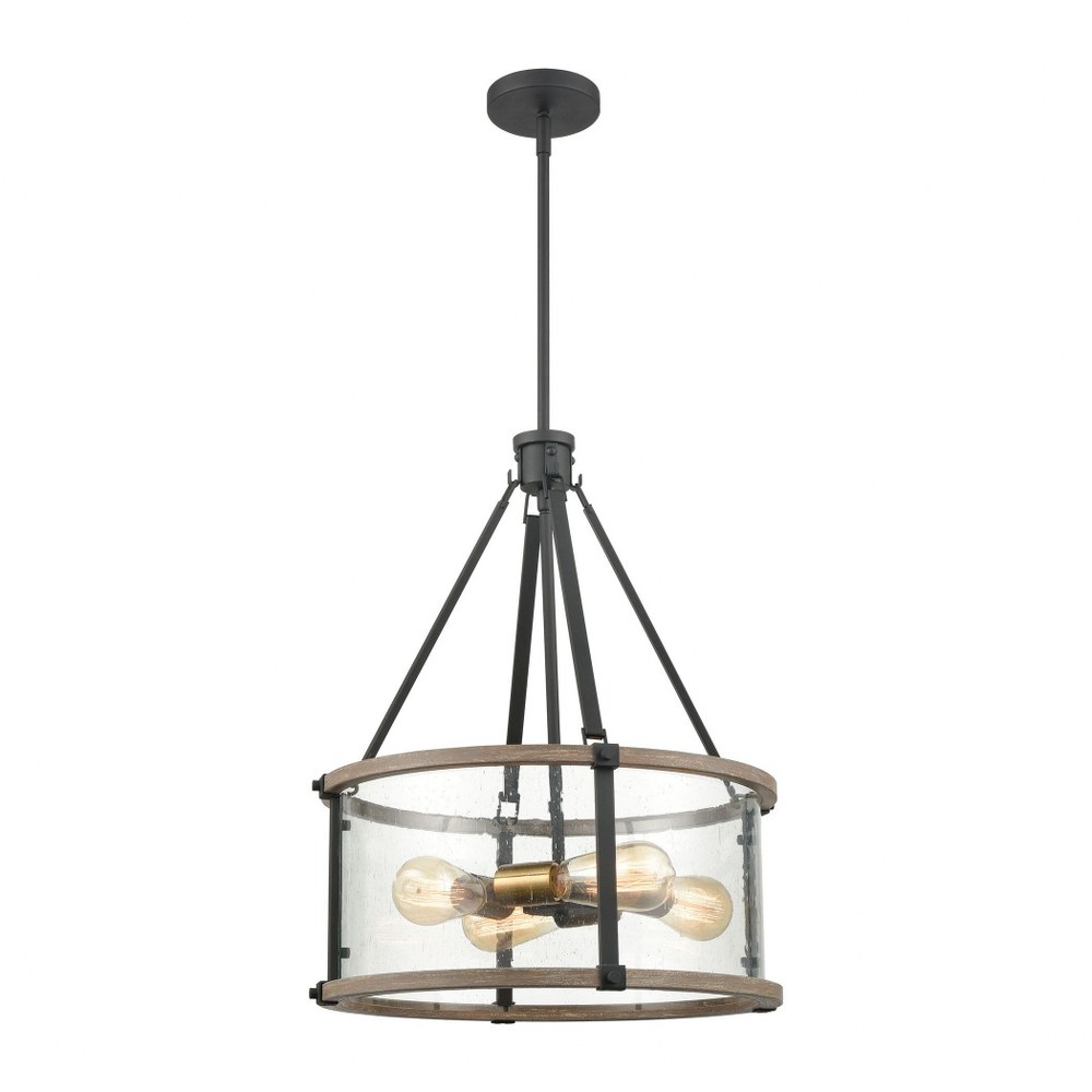 Elk Lighting-47288/4-Geringer - 4 Light Pendant in Transitional Style with Country/Cottage and Modern Farmhouse inspirations - 17 Inches tall and 14 inches wide   Geringer - 4 Light Pendant in Transit