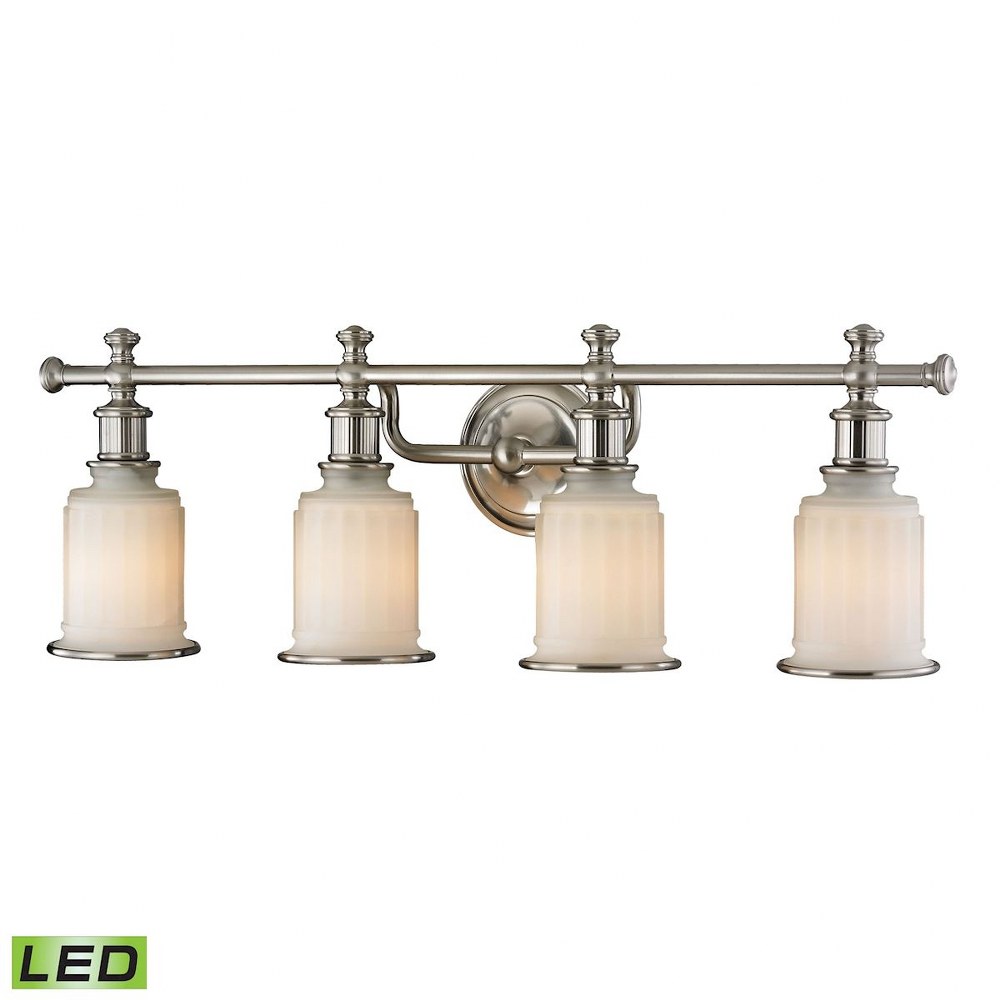 Elk Lighting-52003/4-LED-Acadia - LED Bath Bar in Traditional Style with Victorian and Modern Farmhouse inspirations - 10 Inches tall and 30 inches wide   Brushed Nickel Finish