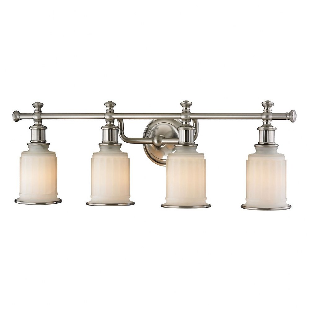 Elk Lighting-52003/4-Acadia - 4 Light Bath Bar in Traditional Style with Victorian and Modern Farmhouse inspirations - 10 Inches tall and 30 inches wide   Brushed Nickel Finish