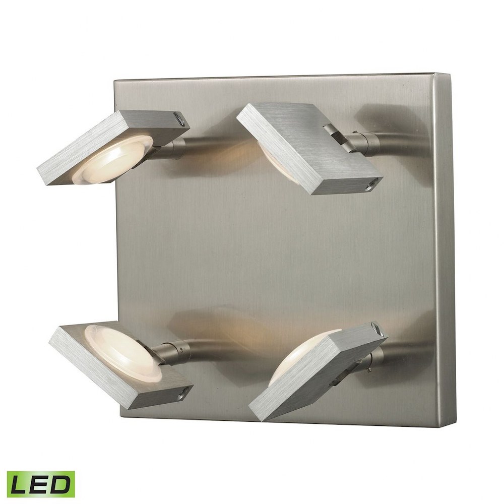 Elk Lighting-54013/4-Reilly - 8 Inch 20W 4 LED Wall Sconce   Brushed Aluminum/Brushed Nickel Finish