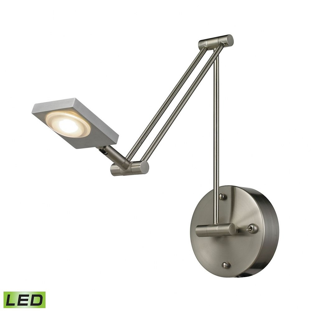 Elk Lighting-54018/1-Reilly - 4.8W 1 LED Swingarm Wall Sconce in Modern/Contemporary Style with Urban and Art Deco inspirations - 5 Inches tall and 5 inches wide   Brushed Nickel Finish