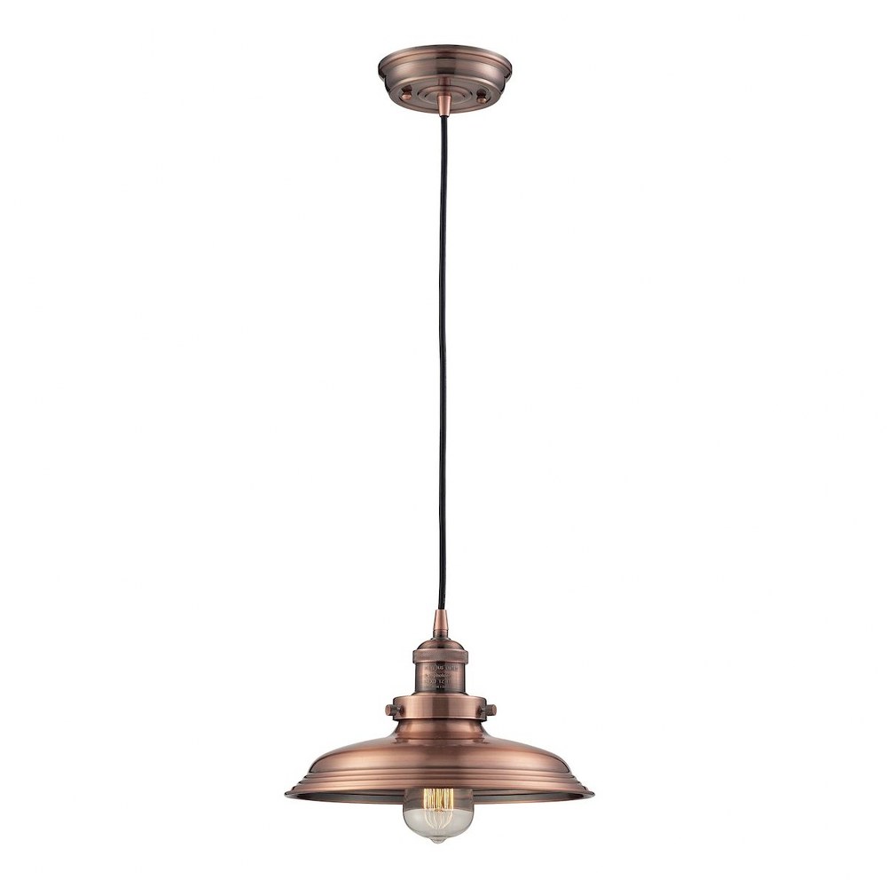 Elk Lighting-55031/1-Newberry - 1 Light Mini Pendant in Transitional Style with Modern Farmhouse and Urban/Industrial inspirations - 7 Inches tall and 11 inches wide Antique Copper  Oil Rubbed Bronze 