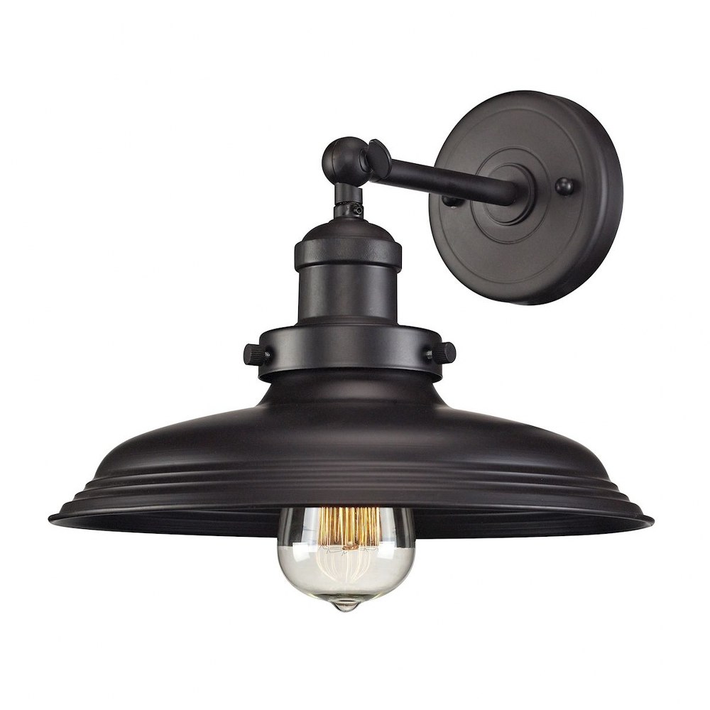 Elk Lighting-55040/1-Newberry - 1 Light Wall Sconce in Transitional Style with Modern Farmhouse and Urban/Industrial inspirations - 9 Inches tall and 11 inches wide Oil Rubbed Bronze  Oil Rubbed Bronz