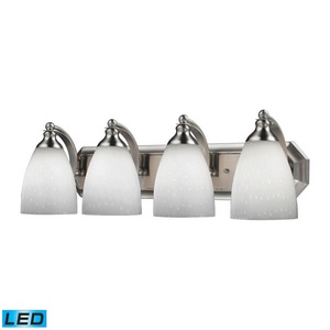 Elk Lighting-570-4N-WH-LED-Four Light Bath Vanity LED: LED SMPW: Simply WhiteSatin Nickel Finish