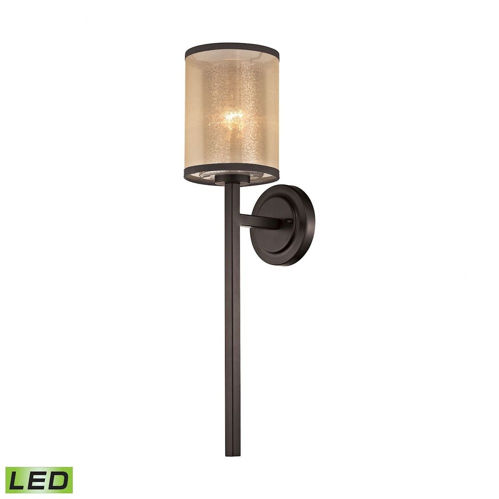 Elk Lighting-57023/1-LED-Diffusion - 9.5W 1 LED Wall Sconce in Transitional Style with Luxe/Glam and Mid-Century Modern inspirations - 24 Inches tall and 6 inches wide   Oil Rubbed Bronze Finish with 