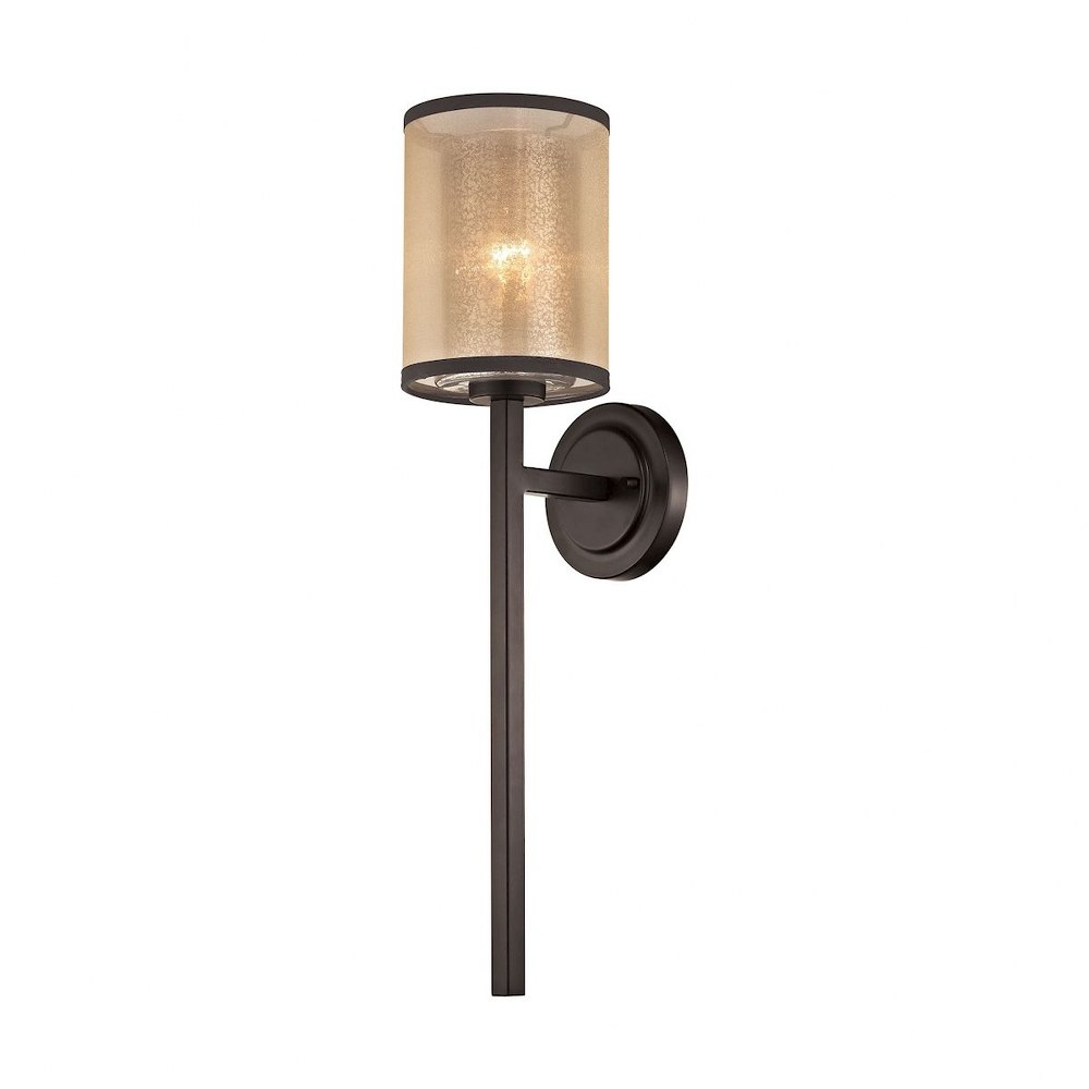 Elk Lighting-57023/1-Diffusion - 1 Light Wall Sconce in Transitional Style with Luxe/Glam and Mid-Century Modern inspirations - 24 Inches tall and 6 inches wide   Oil Rubbed Bronze Finish with Mercury