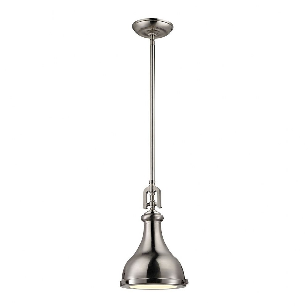 Elk Lighting-57050/1-Rutherford - 1 Light Mini Pendant in Transitional Style with Urban/Industrial and Modern Farmhouse inspirations - 13 Inches tall and 9 inches wide Brushed Nickel  Polished Nickel/