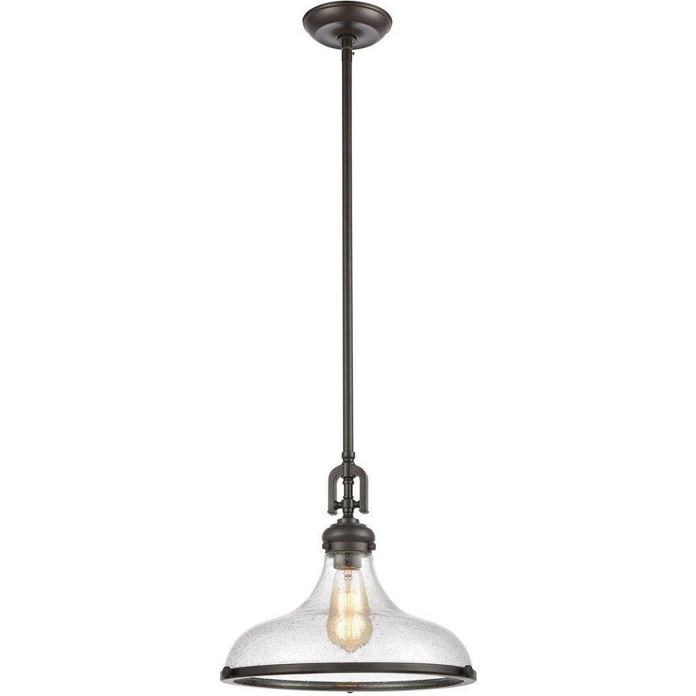 Elk Lighting-57361/1-Rutherford - 1 Light Pendant in Transitional Style with Urban/Industrial and Modern Farmhouse inspirations - 13 Inches tall and 15 inches wide Oil Rubbed Bronze  Oil Rubbed Bronze