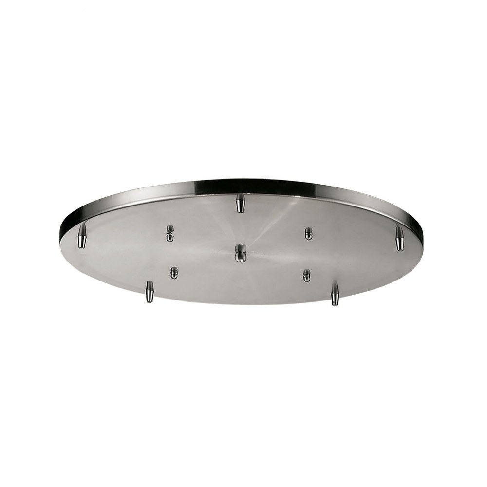 Elk Lighting-5R-SN-Accessory - Round Pan For 5-Lights in Transitional Style with Art Deco and Eclectic inspirations   Satin Nickel Finish