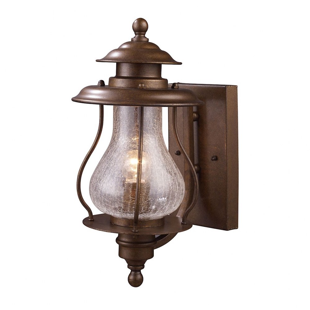 Elk Lighting-62005-1-Wikshire - 1 Light Outdoor Wall Lantern in Traditional Style with Vintage Charm and Victorian inspirations - 15 Inches tall and 7 inches wide   Coffee Bronze Finish with Coffee Br