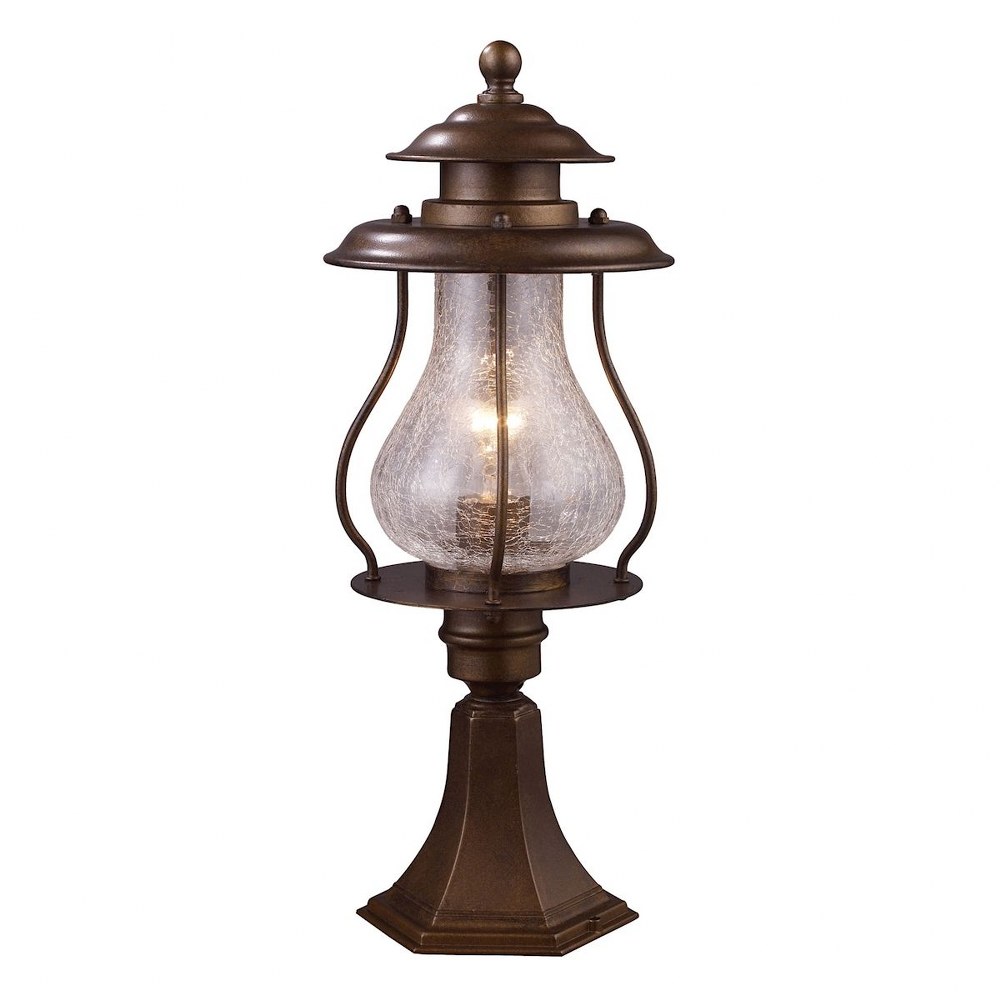 Elk Lighting-62007-1-Wikshire - 1 Light Outdoor Post Mount in Traditional Style with Vintage Charm and Victorian inspirations - 20 Inches tall and 7 inches wide   Coffee Bronze Finish with Coffee Bron