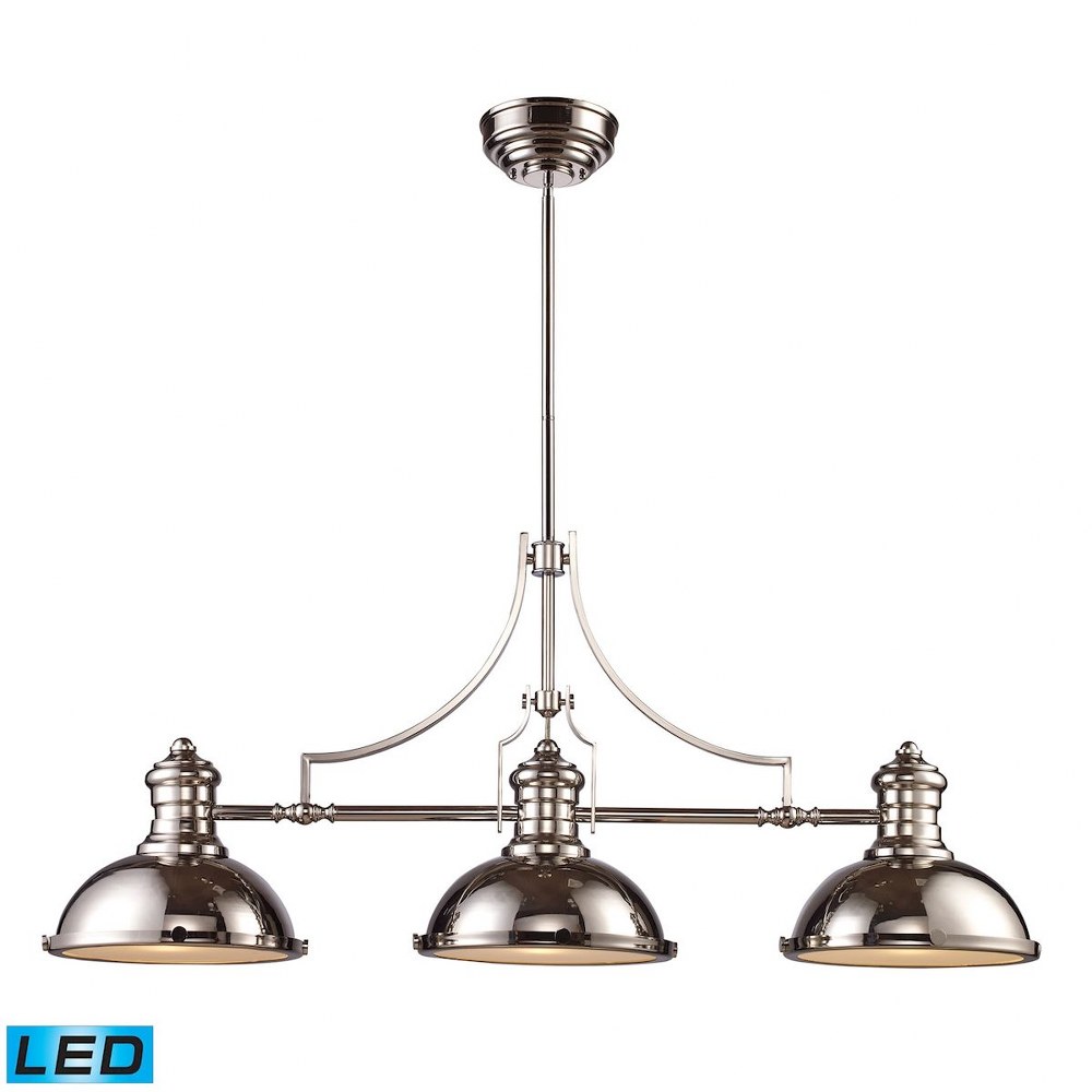 Elk Lighting-66115-3-LED-Chadwick - 1 Light Island in Transitional Style with Urban/Industrial and Modern Farmhouse inspirations - 21 Inches tall and 47 inches wide Polished Nickel Nickel Antique Copp