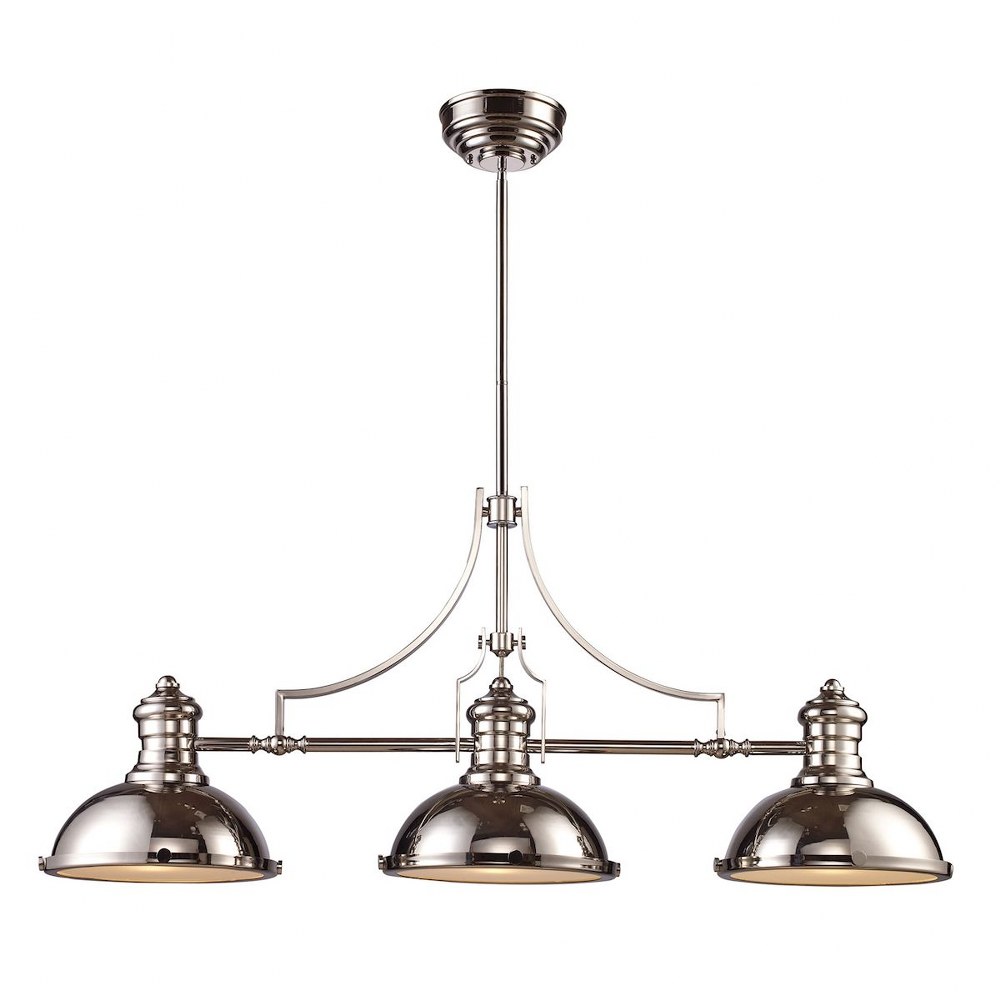 Elk Lighting-66115-3-Chadwick - 1 Light Island in Transitional Style with Urban/Industrial and Modern Farmhouse inspirations - 21 Inches tall and 47 inches wide Polished Nickel Nickel Antique Copper F