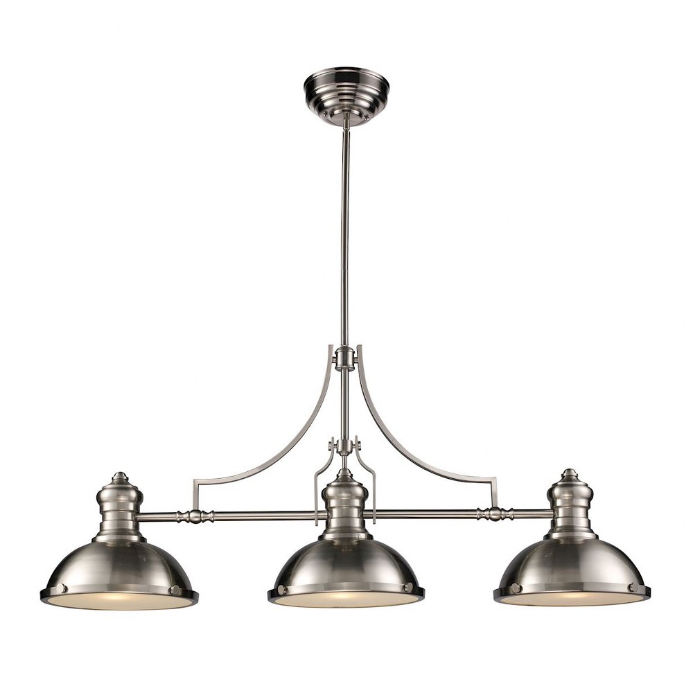 Elk Lighting-66125-3-Chadwick - 1 Light Island in Transitional Style with Urban/Industrial and Modern Farmhouse inspirations - 21 Inches tall and 47 inches wide Satin Nickel Nickel Antique Copper Fini