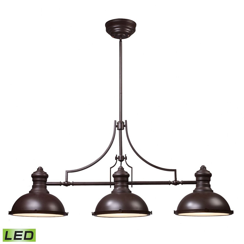 Elk Lighting-66135-3-LED-Chadwick - 1 Light Island in Transitional Style with Urban/Industrial and Modern Farmhouse inspirations - 21 Inches tall and 47 inches wide Oiled Bronze Bronze Antique Copper 