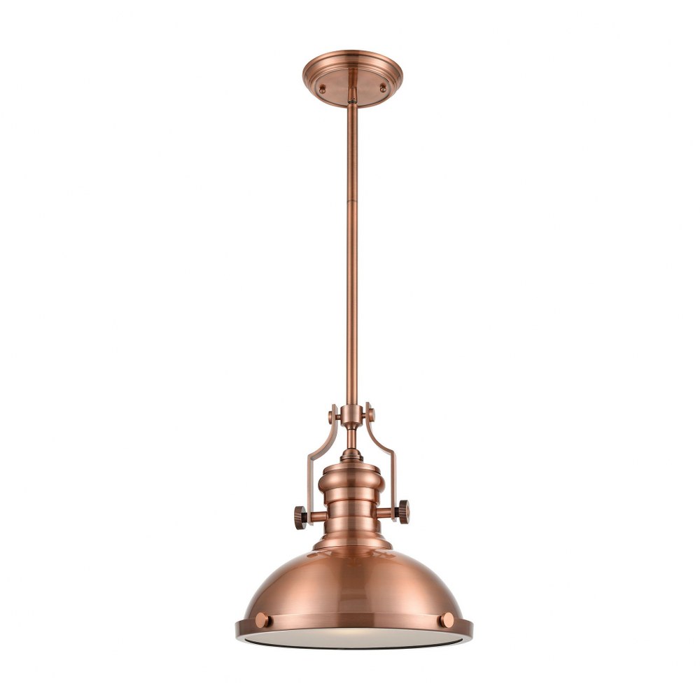 Elk Lighting-66144-1-Chadwick - 1 Light Pendant in Transitional Style with Modern Farmhouse and Urban/Industrial inspirations - 14 Inches tall and 13 inches wide Antique Copper Antique Copper Metal Oi