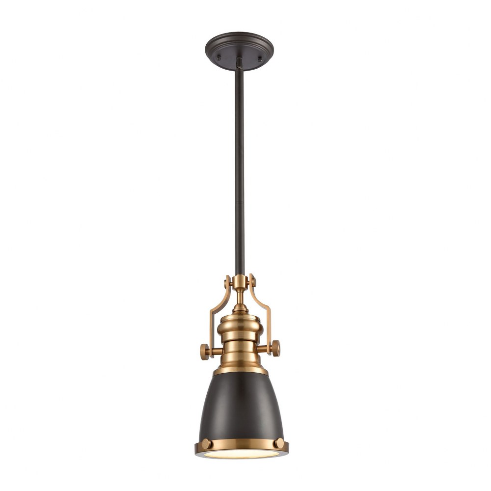 Elk Lighting-66579-1-Chadwick - 1 Light Mini Pendant in Transitional Style with Urban/Industrial and Country/Cottage inspirations - 14 Inches tall and 8 inches wide Oil Rubbed Bronze  Chadwick - 1 Lig