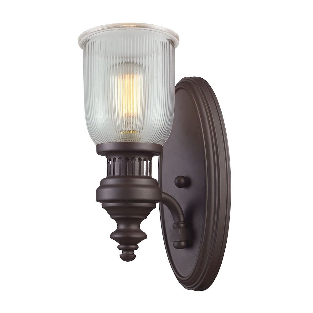 Elk Lighting-66760-1-Chadwick - 1 Light Wall Sconce in Transitional Style with Urban/Industrial and Modern Farmhouse inspirations - 13 Inches tall and 5 inches wide Oiled Bronze Incandescent Oiled Bro