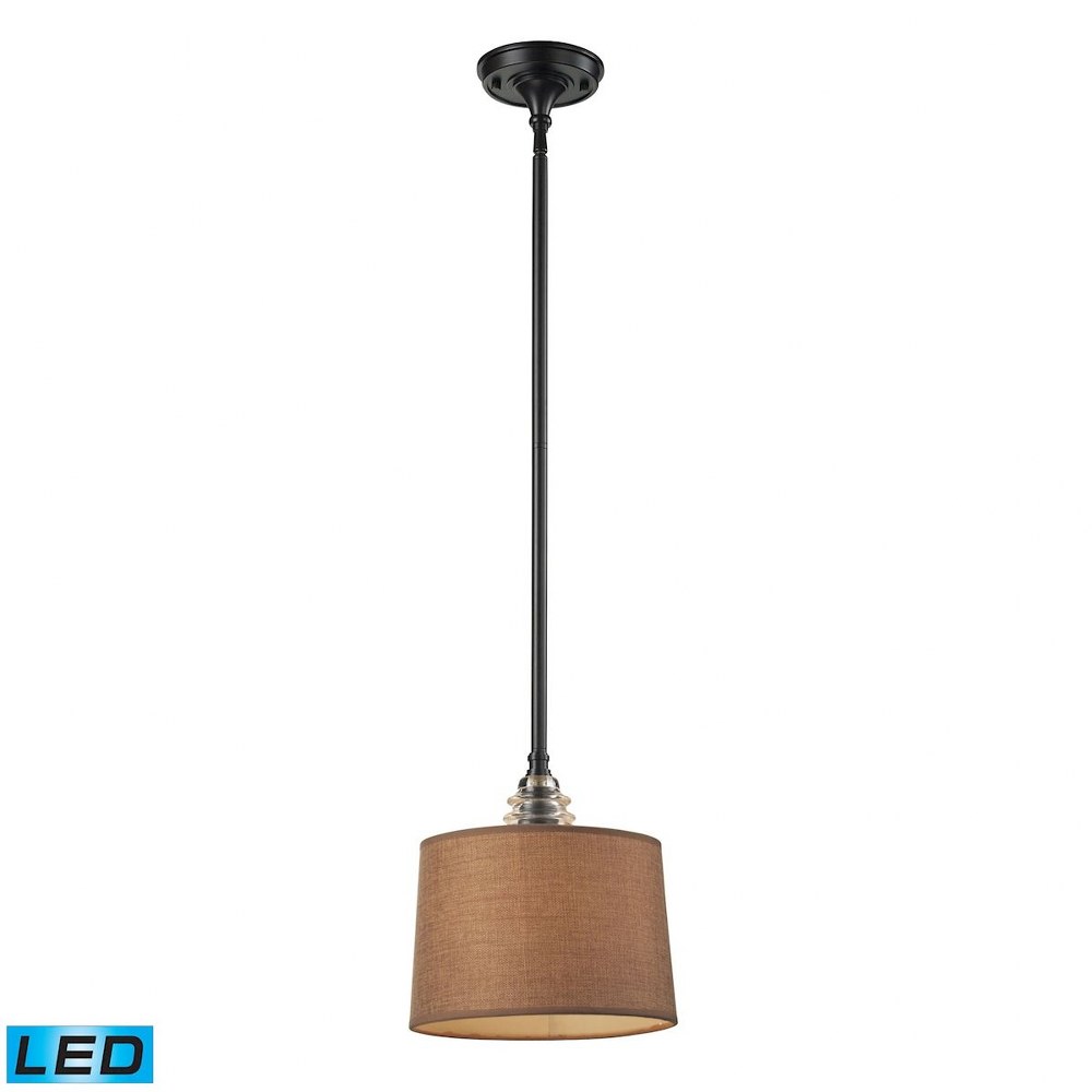 Elk Lighting-66819-1-LED-Insulator Glass - 11 Inch 13.5W 1 LED Pendant Oiled Bronze LED Weathered Zinc Finish