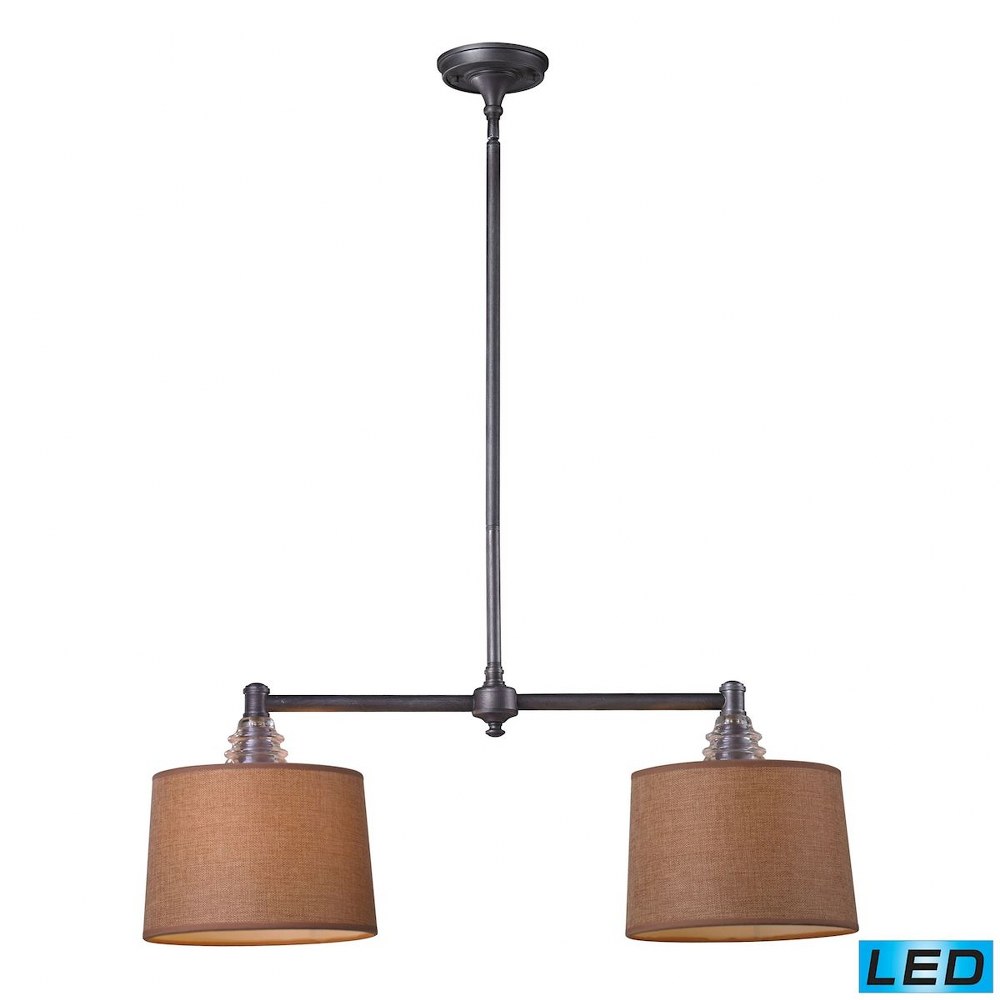 Elk Lighting-66831-2-LED-Two Light Island   Weathered Zinc Finish with Insulator Glass