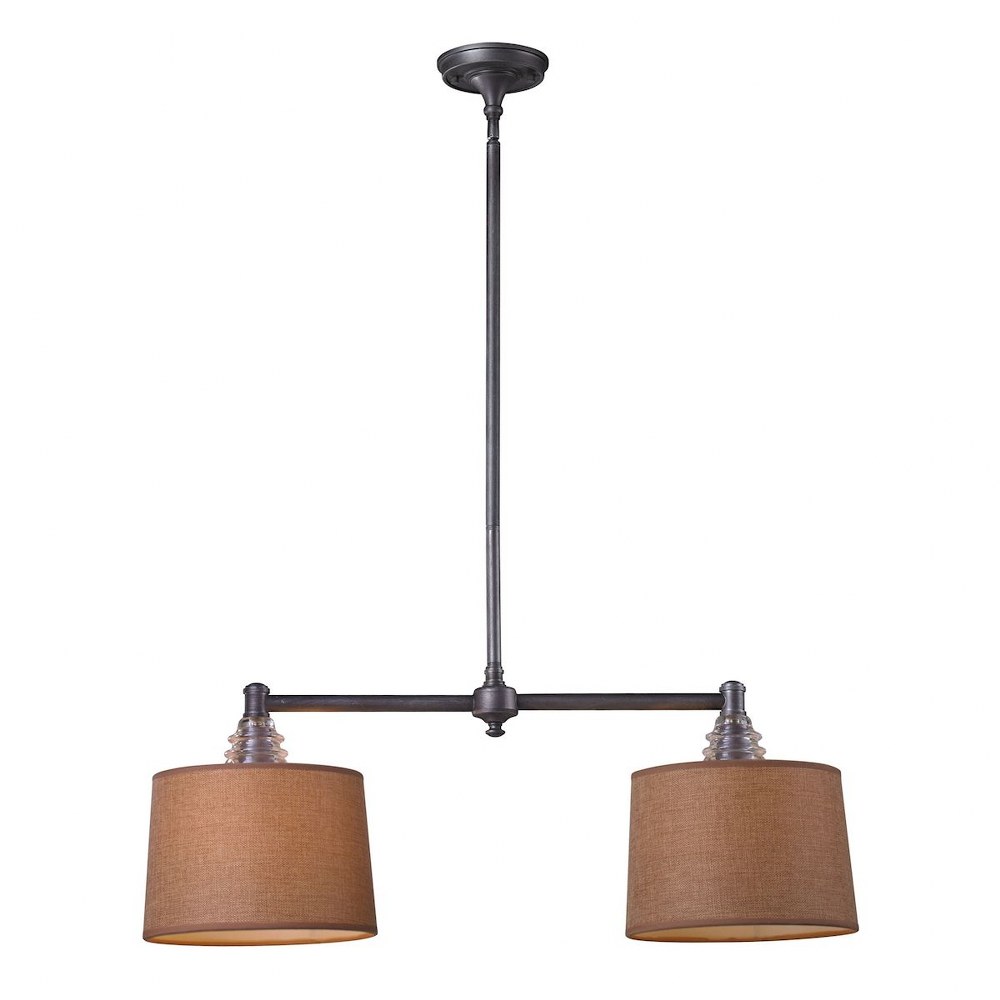 Elk Lighting-66831-2-Two Light Island   Weathered Zinc Finish with Insulator Glass