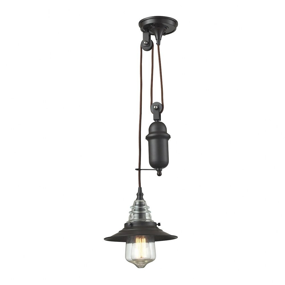 Elk Lighting-66843-1-Insulator Glass - One Light Mini Pendant   Insulator Glass - One Light Mini Pendant