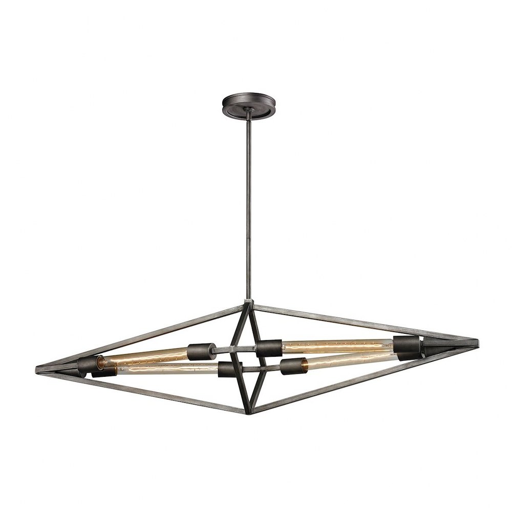 Elk Lighting-66893/4B-Laboratory - 4 Light Chandelier in Modern/Contemporary Style with Urban and Modern Farmhouse inspirations - 11 Inches tall and 11 inches wide   Weathered Zinc Finish