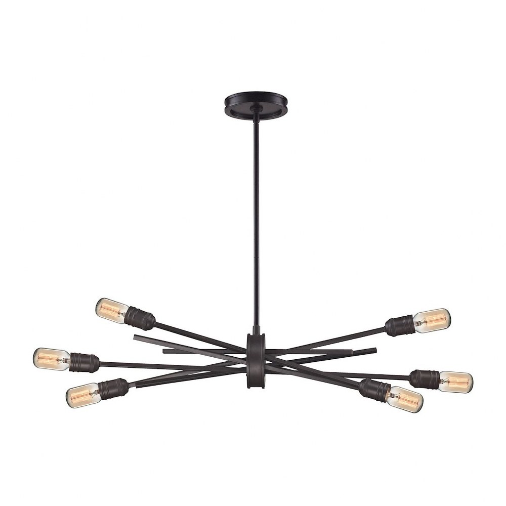 Elk Lighting-66911/6-Xenia - 6 Light Chandelier in Modern/Contemporary Style with Mid-Century and Retro inspirations - 16 Inches tall and 31 inches wide   Oil Rubbed Bronze Finish