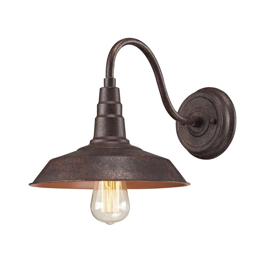 Elk Lighting-66945/1-Urban Lodge - 1 Light Wall Sconce in Transitional Style with Urban/Industrial and Country/Cottage inspirations - 10 Inches tall and 10 inches wide Weathered Bronze  Oil Rubbed Bro