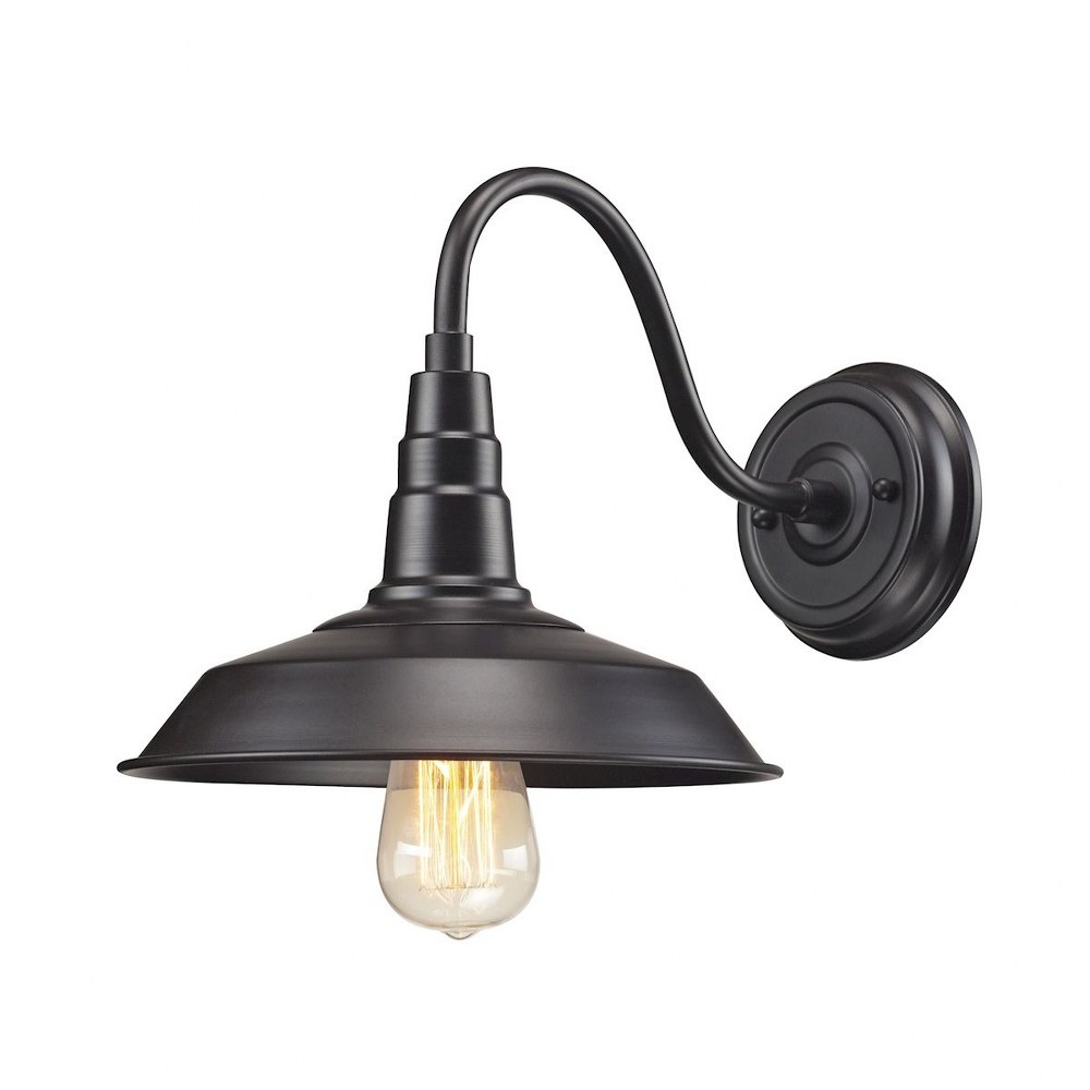 Elk Lighting-66955/1-Urban Lodge - 1 Light Wall Sconce in Transitional Style with Urban/Industrial and Country/Cottage inspirations - 10 Inches tall and 10 inches wide Oil Rubbed Bronze  Oil Rubbed Br