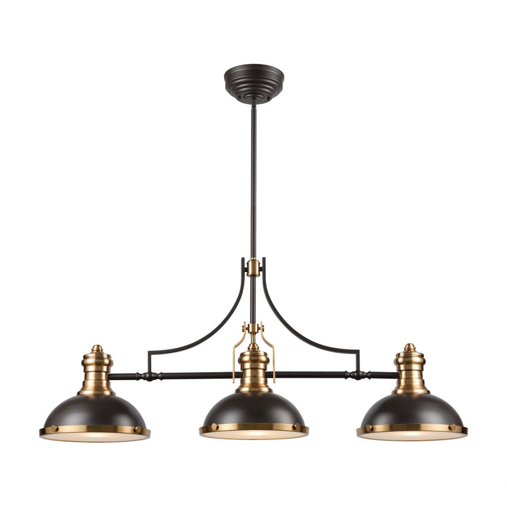 Elk Lighting-67217-3-Chadwick - 1 Light Island in Transitional Style with Urban/Industrial and Modern Farmhouse inspirations - 21 Inches tall and 47 inches wide Oil Rubbed Bronze Oil-Rubbed Bronze Ant