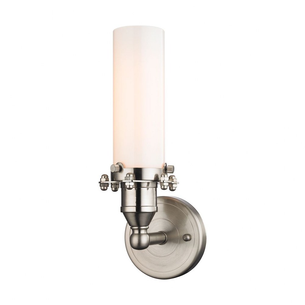 Elk Lighting-67330/1-Fulton - 1 Light Wall Sconce in Transitional Style with Modern Farmhouse and Urban/Industrial inspirations - 12 Inches tall and 4 inches wide Satin Nickel  Oil Rubbed Bronze Finis