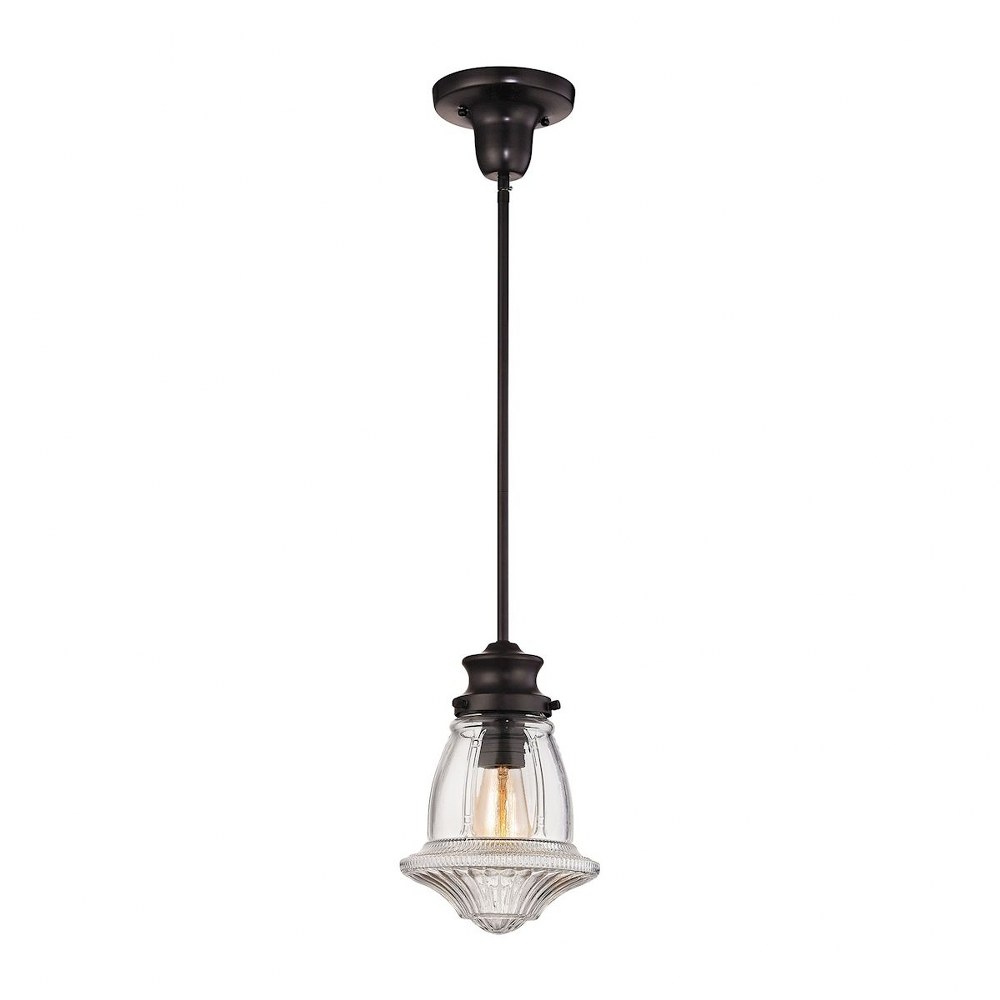 Elk Lighting-69139-1-Schoolhouse - 1 Light Mini Pendant in Transitional Style with Victorian and Vintage Charm inspirations - 12 Inches tall and 8 inches wide   Schoolhouse - 1 Light Mini Pendant in T