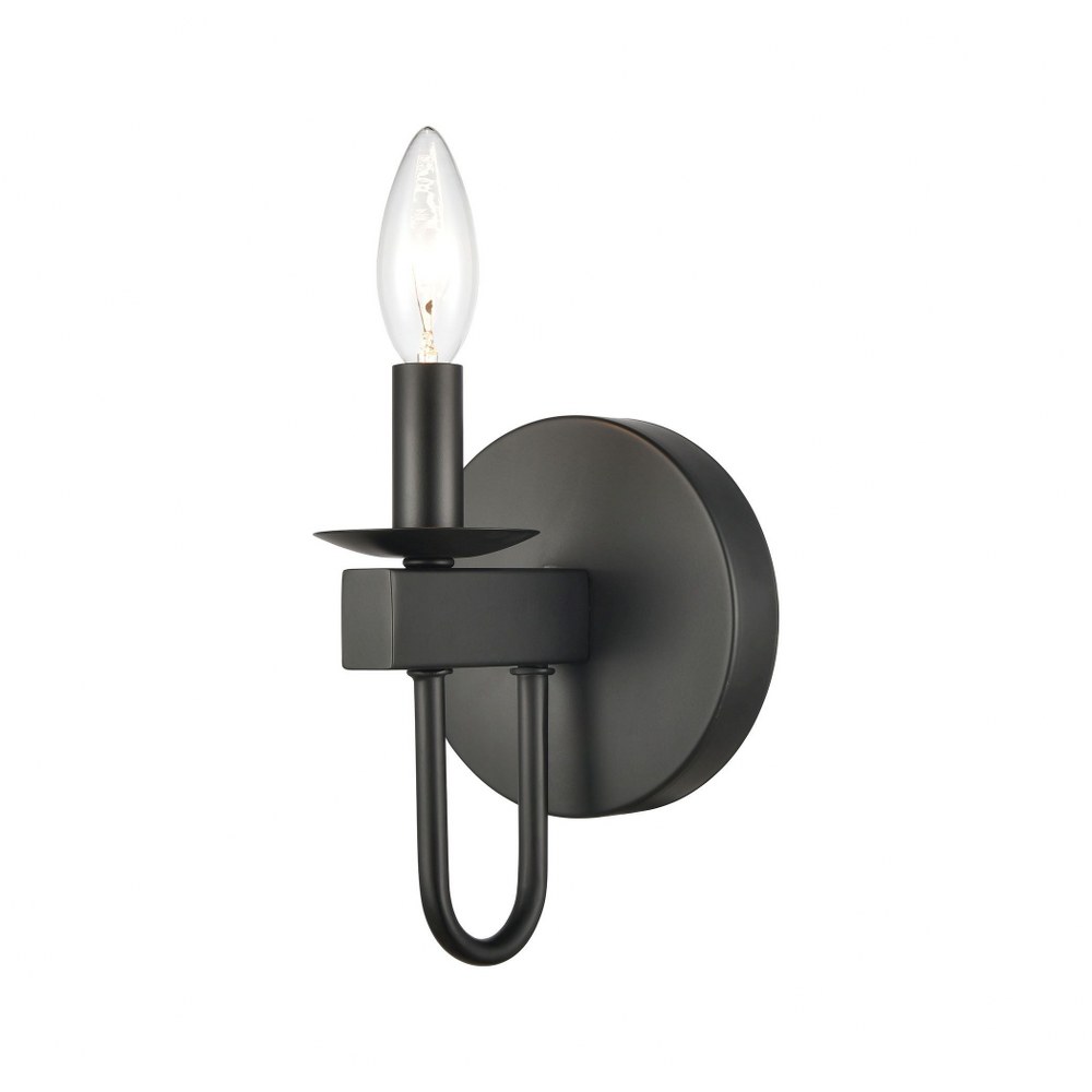 Elk Lighting-75073/1-Williamson - 1 Light Bath Vanity in Traditional Style with Country/Cottage and Southwestern inspirations - 7 Inches tall and 5 inches wide   Black Finish