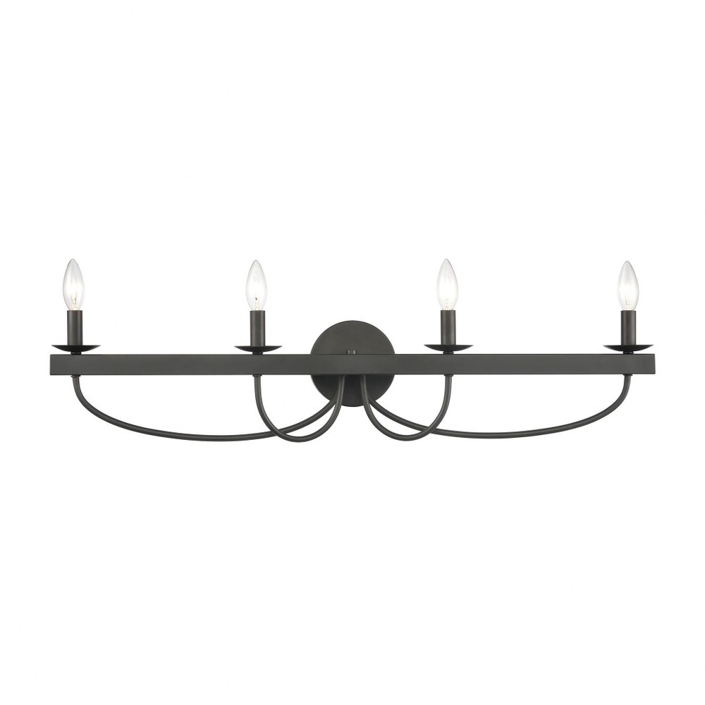 Elk Lighting-75076/4-Williamson - 4 Light Bath Vanity in Traditional Style with Country/Cottage and Southwestern inspirations - 8 Inches tall and 35 inches wide   Black Finish