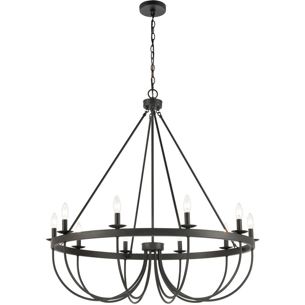 Elk Lighting-75078/10-Williamson - 10 Light Chandelier in Traditional Style with Country/Cottage and Southwestern inspirations - 39 Inches tall and 38 inches wide   Black Finish