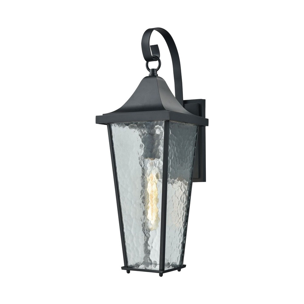 Elk Lighting-87060/1-Vinton - 1 Light Outdoor Wall Lantern in Traditional Style with Southwestern and Country/Cottage inspirations - 21 Inches tall and 7 inches wide   Matte Black Finish with Hammered