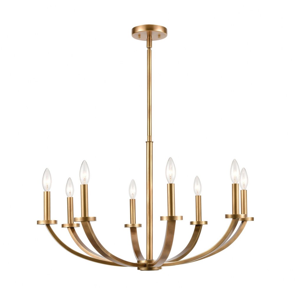 Elk Lighting-89047/8-Erindale - 8 Light Chandelier in Transitional Style with Country/Cottage and Urban/Industrial inspirations - 19 Inches tall and 30 inches wide   Natural Brass Finish