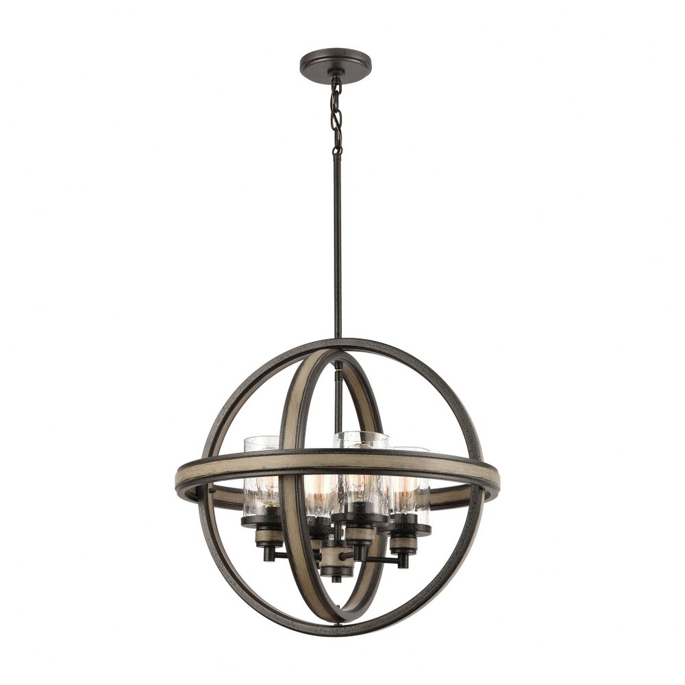 Elk Lighting-89158/4-Beaufort - 4 Light Chandelier in Transitional Style with Modern Farmhouse and Country/Cottage inspirations - 21 Inches tall and 21 inches wide   Anvil Iron/Distressed Antique Gray