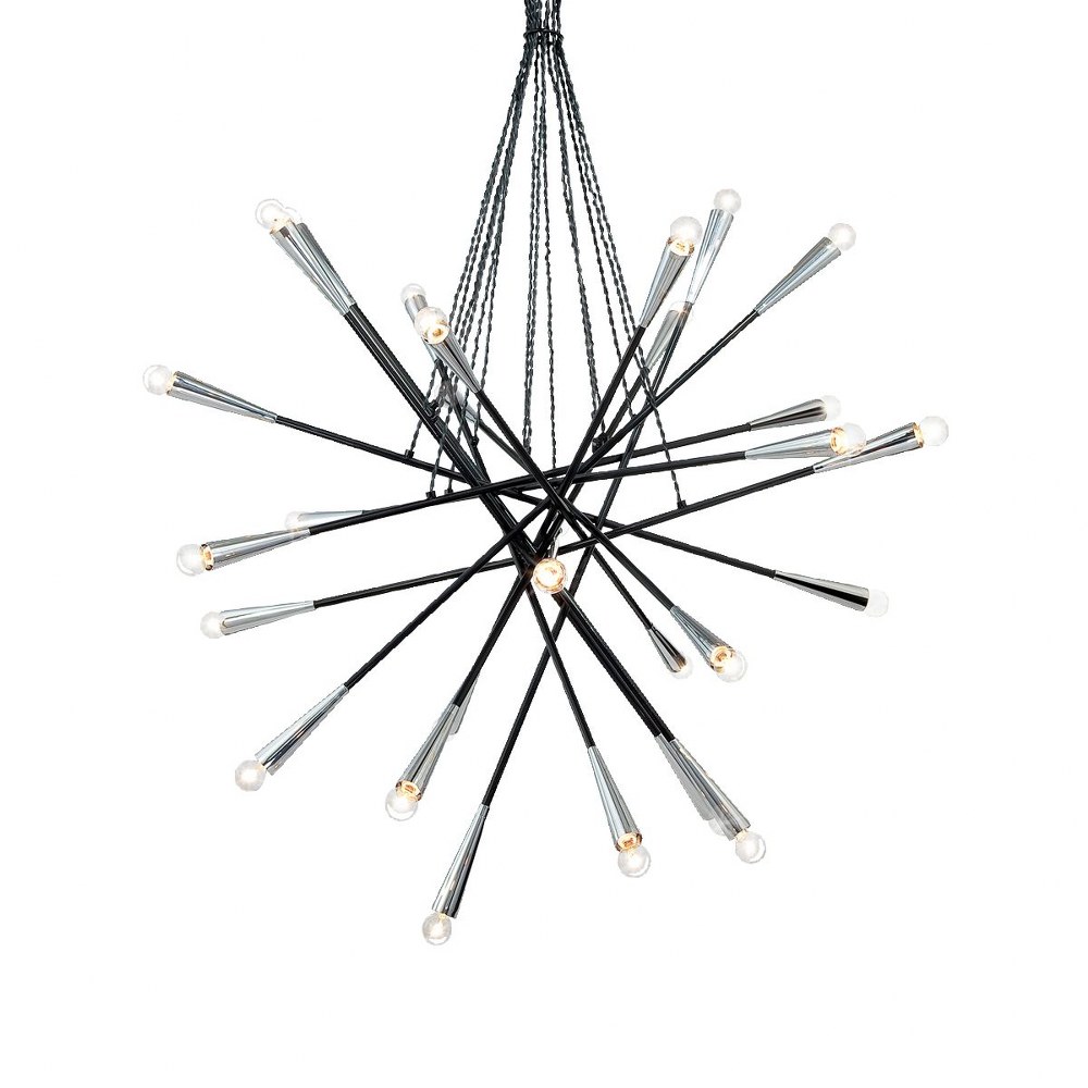 Eurofase Lighting-19800-011-Zazu - Twenty-Eight Light Pendant Black  White Finish with Chrome Shade