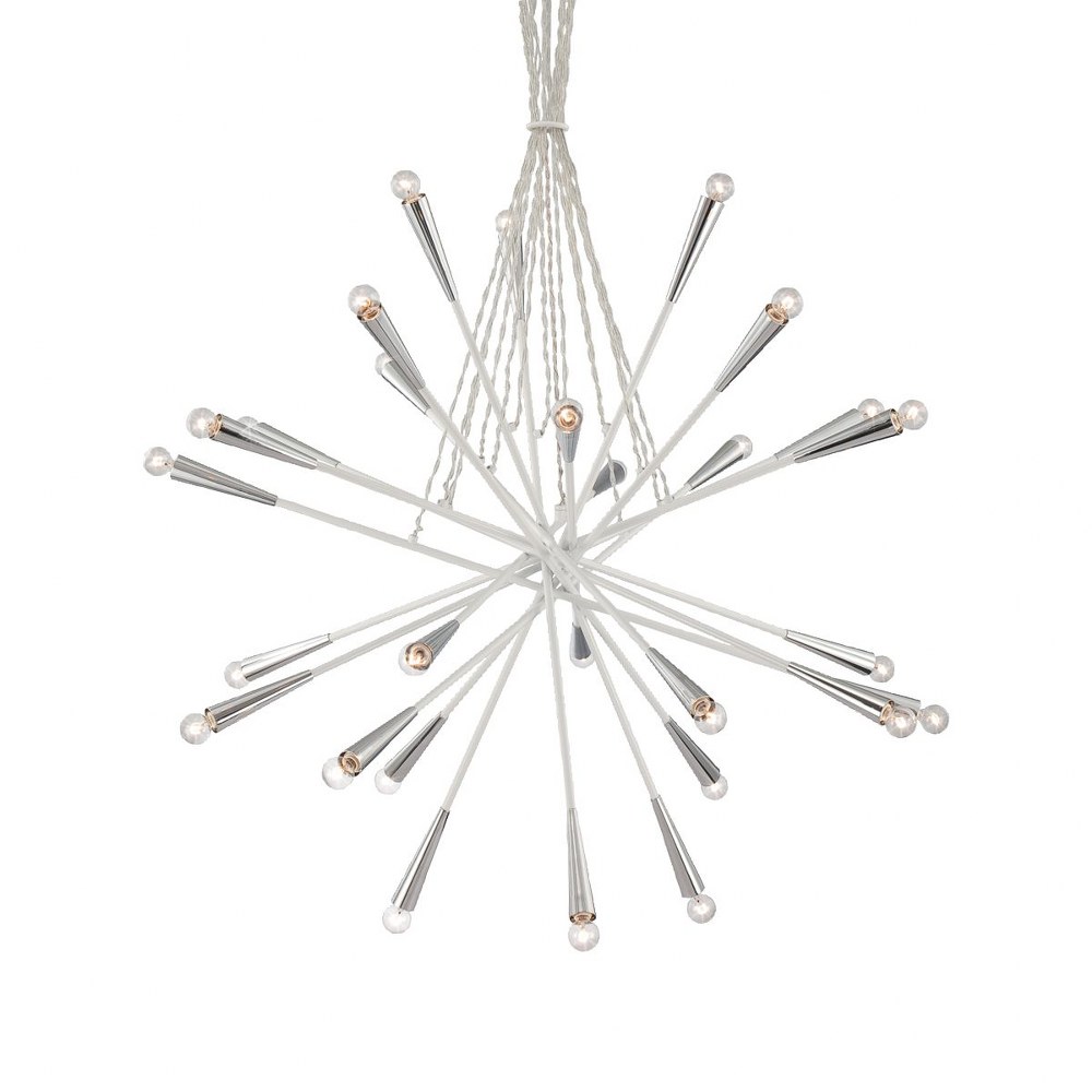 Eurofase Lighting-19800-028-Zazu - Twenty-Eight Light Pendant White  White Finish with Chrome Shade