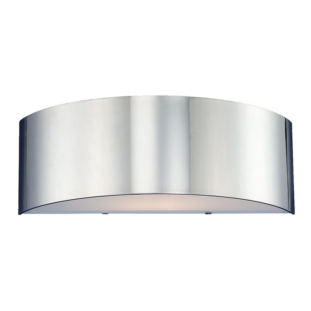 Eurofase Lighting-20373-047-Dervish - 1 Light Small Wall Sconce - 14 Inches Wide by 4.25 Inches High Chrome  Chrome Finish with Frosted White Glass