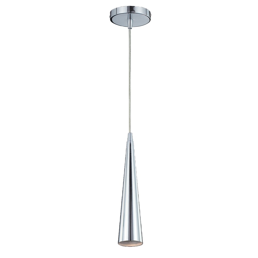 Eurofase Lighting-20444-013-Sliver - 1 Light Small Pendant - 2.75 Inches Wide by 12 Inches High Chrome  Black Finish