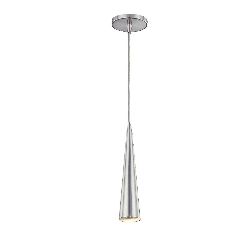 Eurofase Lighting-20444-020-Sliver - 1 Light Small Pendant - 2.75 Inches Wide by 12 Inches High Satin Nickel  Black Finish