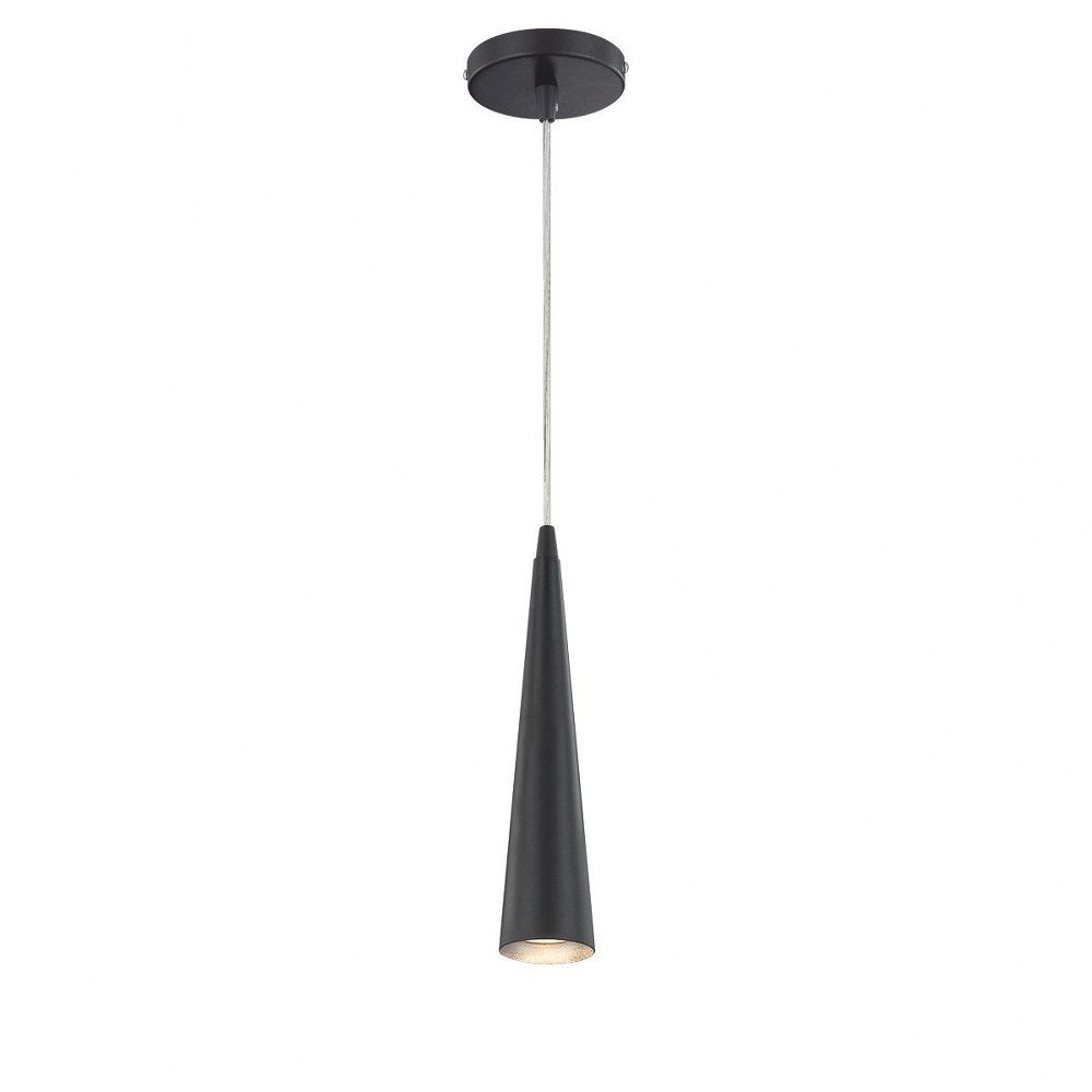 Eurofase Lighting-20444-037-Sliver - 1 Light Small Pendant - 2.75 Inches Wide by 12 Inches High Black  Black Finish