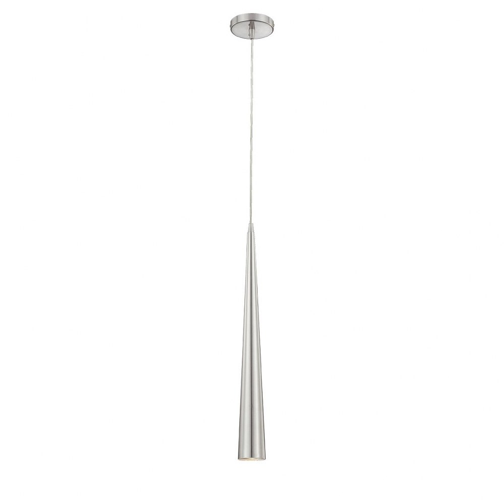 Eurofase Lighting-20445-027-Sliver - 1 Light Medium Pendant - 2.75 Inches Wide by 24 Inches High Satin Nickel  Black Finish