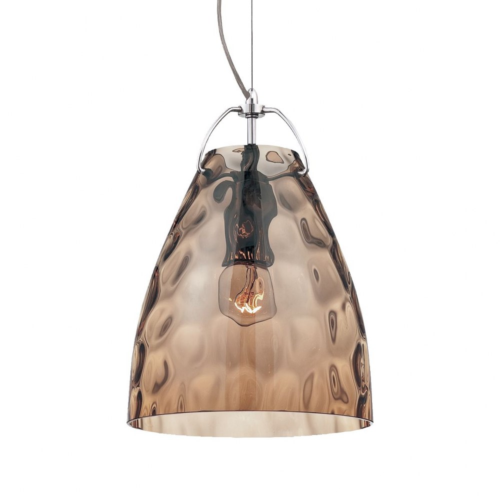 Eurofase Lighting-22899-033-Amero - One Light Small Pendant Chrome Amber Chrome Finish with Amber Glass