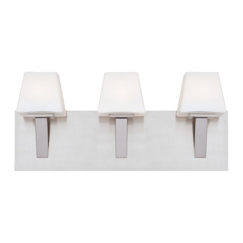 Eurofase Lighting-23042-025-Anglo - 3 Light Bath Bar - 19 Inches Wide by 8 Inches High Satin Nickel  Satin Nickel Finish with Opal White Glass