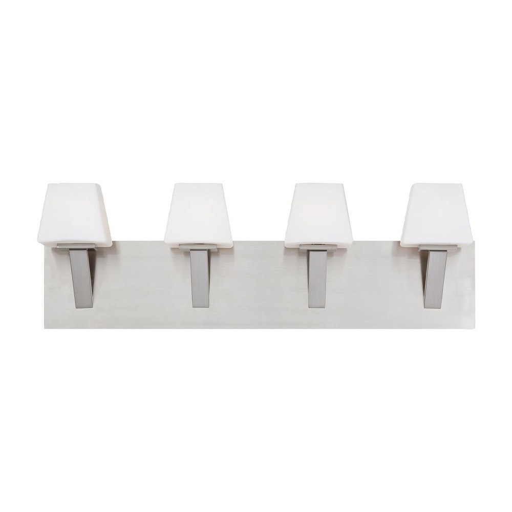 Eurofase Lighting-23043-022-Anglo - 4 Light Bath Bar - 25.75 Inches Wide by 8 Inches High Satin Nickel  Satin Nickel Finish with Opal White Glass