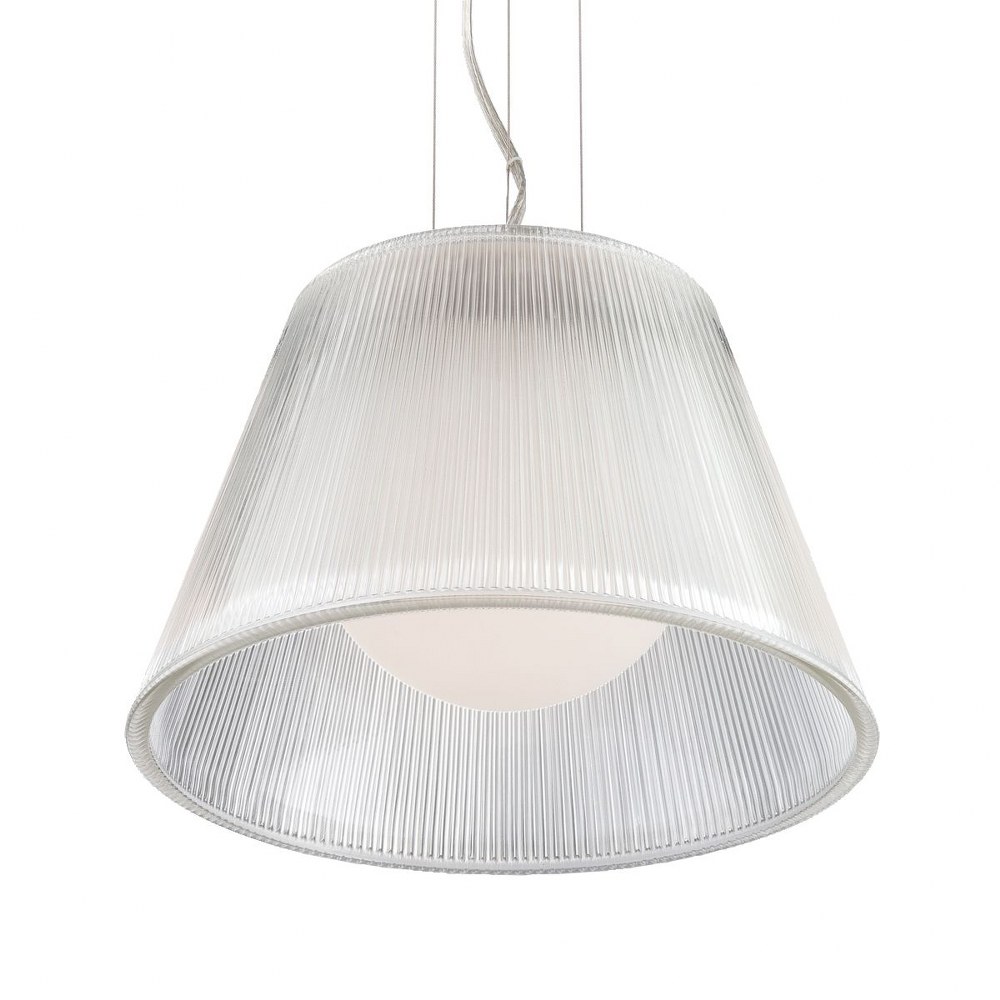 Eurofase Lighting-23067-011-Ribo - 1 Light Small Pendant - 13.25 Inches Wide by 8.5 Inches High Chrome Clear Chrome Finish with White Glass